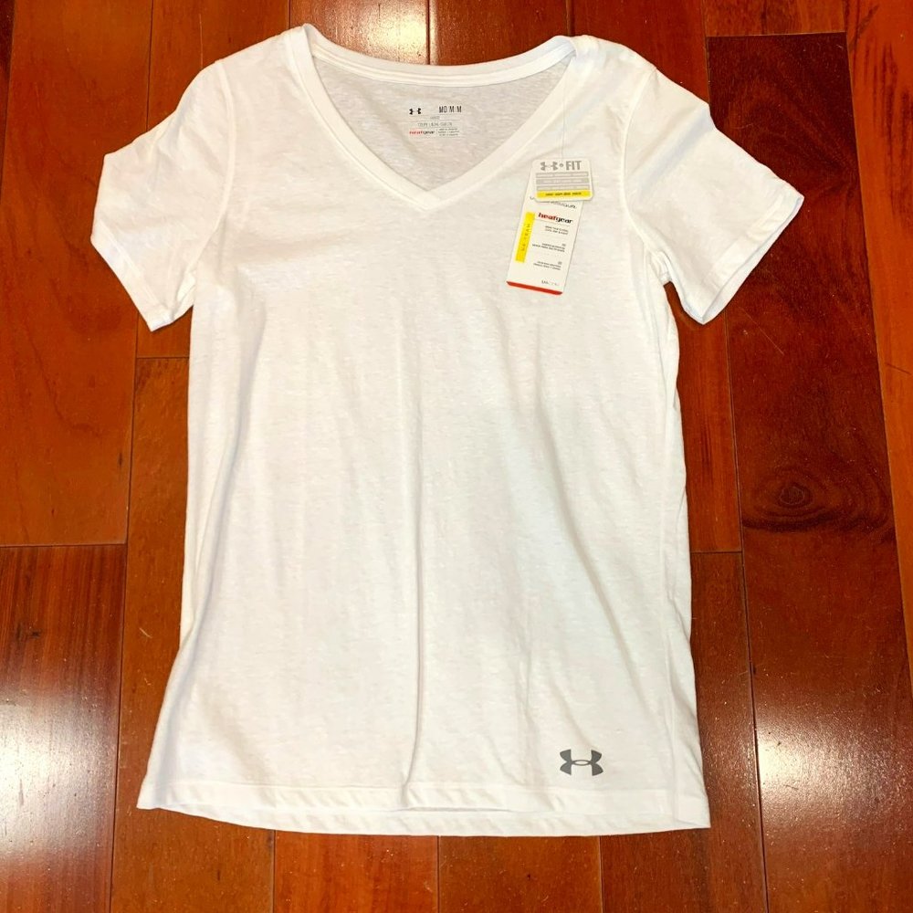 Under Armour Women's V-Neck Tee - Medium - White